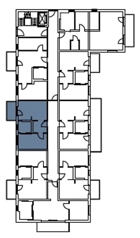 Lage der Wohnung B19 im Grundriss von Haus B